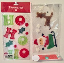 Window Cling Gel Art Ho Ho Ho &amp; Santa &amp; Reindeer ~ Lot Of 2 Pkgs New ~ Decor! - £6.16 GBP