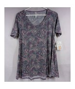 NWT Lularoe Classic T Lavendar &amp; Blue With White Floral Designs Size XS - $294.58 MXN