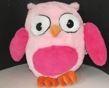 Pink plush Owl K mart stores pillow toy decor 10&quot; round soft Roly Poly  - $6.92