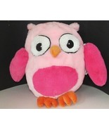 Pink plush Owl K mart stores pillow toy decor 10&quot; round soft Roly Poly  - £5.45 GBP
