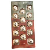 14 Glass Ball Christmas Ornaments Shiny Silver 2.25" Holiday Time Rauch USA Made - £11.52 GBP