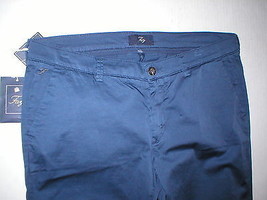 New NWT Womens 34 Dark Blue Fay Designer Pants Italy Satin Cotton Work O... - $465.30