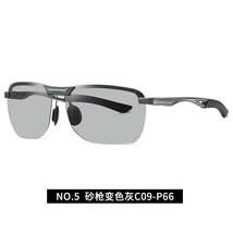 Aluminum Magnesium Sunglasses 6303 Men&#39;s Half Frame Reflective Lenses Photosensi - £12.15 GBP