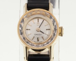 Omega Ladies 18k Yellow Gold Dress Watch w/ Leather Band Mov #580 - £1,167.87 GBP