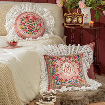 18x18 in Flower Velvet Fabric Lace Throw Pillow Covers Sofa Bed Cushion Covers - £37.55 GBP