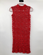 Crochet Dress Womens S? Used Red Sleeveless Sheer - £15.96 GBP