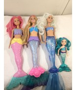 Barbie set 4 Dreamtopia Mermaid Dolls Chelsea Ice Queen Blue Twinkle Lights - $21.04 CAD
