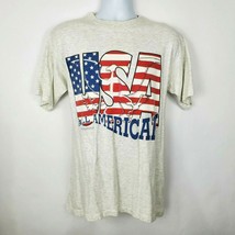 American Impact Vintage &#39;90s Single Stitch USA T-shirt Size L Gray - £17.17 GBP
