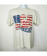 American Impact Vintage &#39;90s Single Stitch USA T-shirt Size L Gray - £17.16 GBP