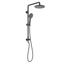 Circular Shower Column with Multi Function Shower Head - Matte Black - £194.24 GBP