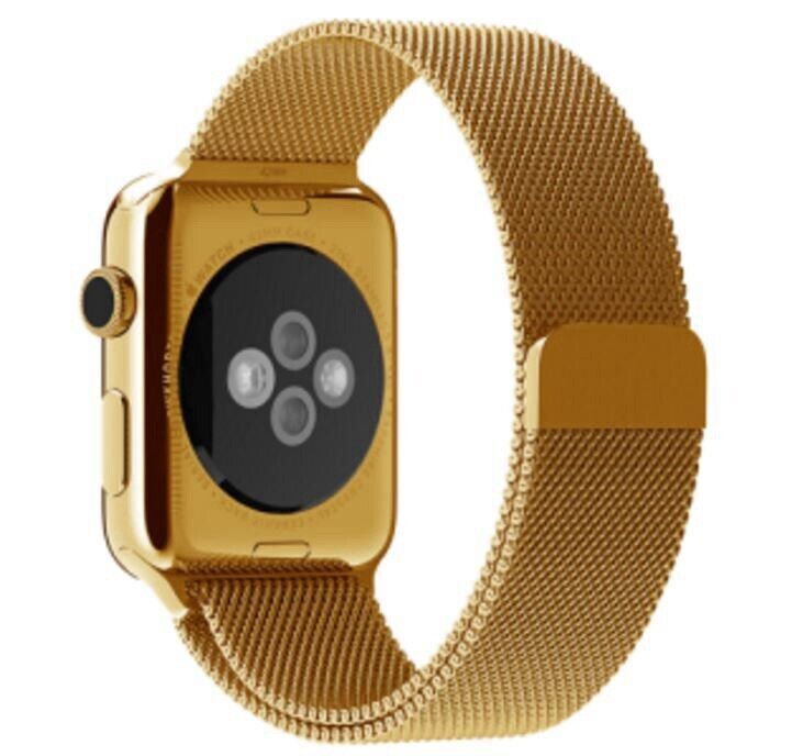 24K Gold Plated 45MM Apple Watch SERIES 9 Diamond And Milanese Band GPS LTE O2 Item image 11
