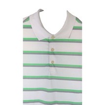 Nike  Golf Polo Shirt White Green Striped Mens Size Medium Tour Performance - $29.70