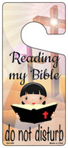 Reading My Bible Novelty Metal Door Hanger DH-058 - $18.95