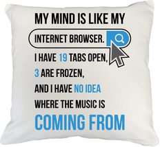 Make Your Mark Design Funny Mind Like Internet Browser White Pillow Cover for Me - £19.77 GBP+