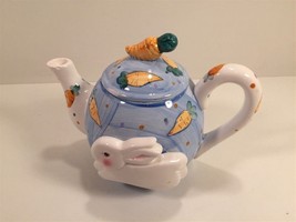 Teapot With Bunny Rabbit And Carrots - WCL - £7.18 GBP
