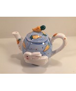 Teapot With Bunny Rabbit And Carrots - WCL - $8.99