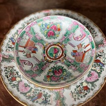 Vintage Famille Canton Rose Medallion Bowl Decor Catch All Jewelry Ring Dish - £17.22 GBP