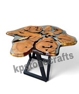 Olive Epoxy Wood Coffee Table – Organic Design Coffee Table / Center Table - $5,693.88 MXN+