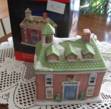 School-Christmas-National Decorations-Bisque-Porcelain-Light Cord-1990 - $10.00