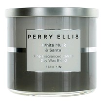Perry Ellis 14.5 oz Soy Wax Blend 3 Wick Candle - White Musk &amp; Santal - $30.95