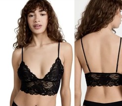 Free People Black Combo Everyday Lace Longline Bralette 2-Pack Size Medium New - £27.23 GBP