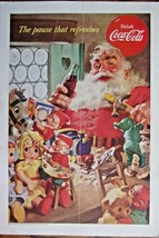Coca-Cola magazine ad-Santa and Elves-1953 - $11.88
