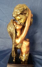 Vintage 2001 Las Vegas solid bronze sculpture Nude woman / Male Head 14 &quot; - £285.56 GBP