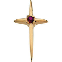 14K Gold Ruby Cross Pendant in Yellow or White Gold - £160.37 GBP