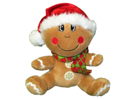 8&quot; Dan Dee Gingerbread Santa Christmas Plush Stuffed Animal Doll Brown Red Toy - £7.18 GBP