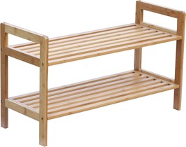 Oceanstar 2-Tier Bamboo Shoe Rack, Brown, Sr1309 - £31.89 GBP