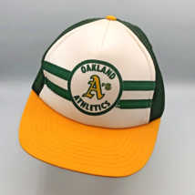 Vintage Oakland Athletics A&#39;s Snapback Trucker Foam Mesh Cap Adjustable Hat MLB - £31.06 GBP