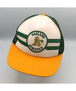 Vintage Oakland Athletics A&#39;s Snapback Trucker Foam Mesh Cap Adjustable ... - £31.06 GBP
