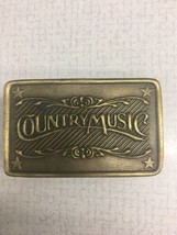 Vintage 1970s Country Music Solid Brass Belt Buckle Stars Indiana Metal ... - $22.99