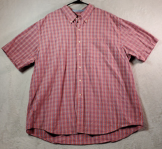 IZOD Shirt Mens 2XL Multi Plaid Cotton Short Sleeve Pocket Collared Button Down - £12.05 GBP