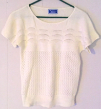 Designers Originals sweater size S women white short sleeve vintage Made in USA - £9.50 GBP