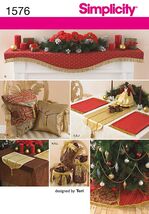 Simplicity Sewing Pattern 1576 Christmas Table Accessories Home Decor - $9.58