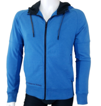 Lululemon Studio Hoodie Mens M Blue Lightweight Yoga Jacket Inspiration Graphics - £75.19 GBP