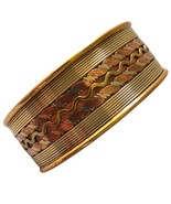Woven Cuff Bracelet Chunky Copper Brass Bangle Tibetan Vintage Twisted W... - £19.39 GBP