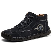 Leather Men Casual Shoes British Style Comfortable Men Fashion Walking Shoes Big - £41.23 GBP