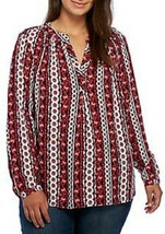 Crown &amp; Ivy Plus Size Curvy Peasant Top Tunic Size 1X New With No Tag - £28.03 GBP