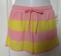 Style and Company Knit Shorts Size Petite Large Pink and Yellow Stripe - £13.21 GBP