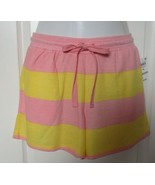 Style and Company Knit Shorts Size Petite Large Pink and Yellow Stripe - £13.39 GBP