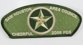 Vintage Green Sam Houston Cheerful 2006 FOS Boy Scout BSA CSP Shoulder Patch - £9.14 GBP