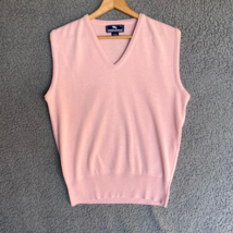 Steeplechase Sweater Vest Womens M Pink DuPont Orion Knit V-Neck Top Vin... - £13.82 GBP