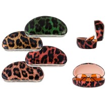 Leopard Style Hard Eyeglass Sunglasses Cases For Men Women Clam Shell - £10.38 GBP