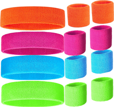 80S Sweatband, Sports Headband and Wristbands, Sweat Bands 80S Neon Colors, 80S  - £15.56 GBP