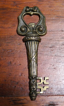 Vintage 70s Funky Skeleton Key Antique Brass Made In Italy Bottle Opener - £29.75 GBP