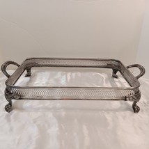 Vintage Silverplated Oblong Casserole Serving Vessel with Claw Feet &amp; Handles - £17.93 GBP
