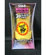 Vtg Solo Cup Dispenser 30 Cups Yellow Plastic 9oz Kitchen Bathroom MCM N... - €24,58 EUR