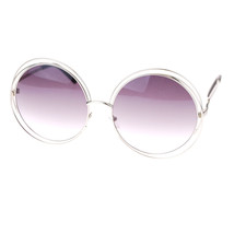 Womens Sunglasses Super Oversized Round Circle Wire Metal Frame - £7.11 GBP